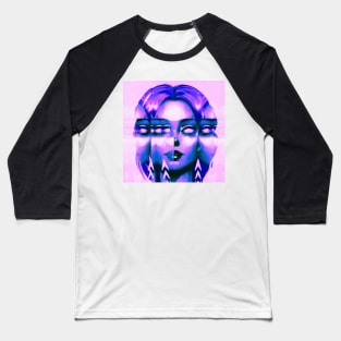 Psychic - Glitch Art Portrait Baseball T-Shirt